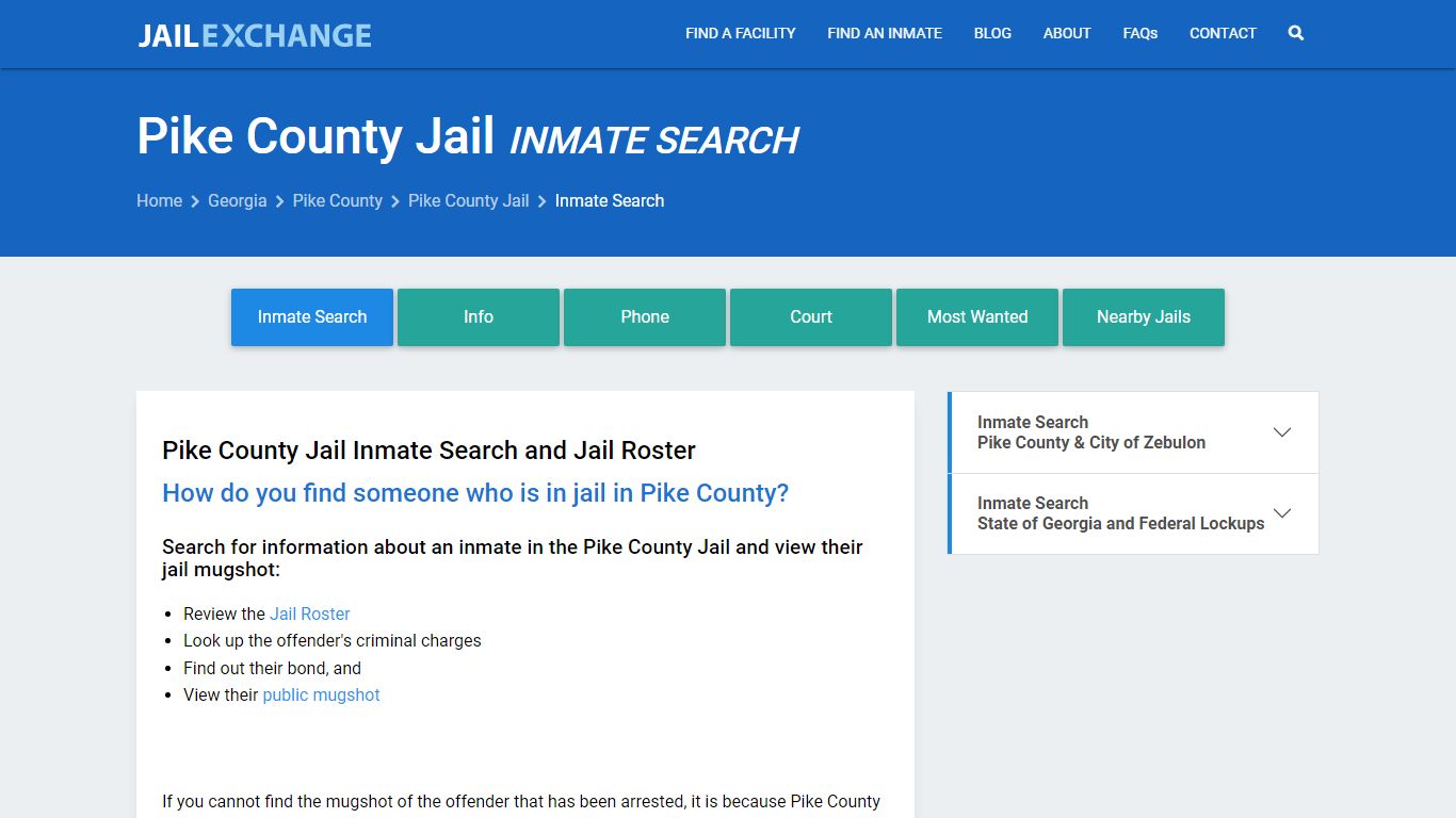 Inmate Search: Roster & Mugshots - Pike County Jail, GA